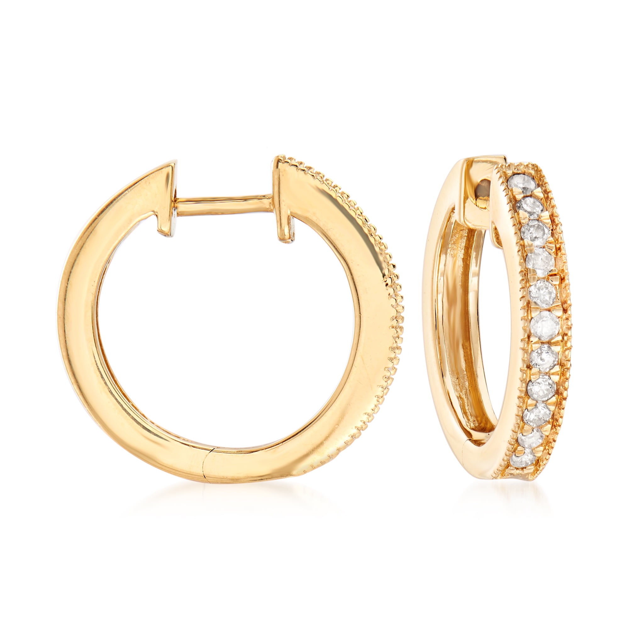 Ross-Simons - Ross-Simons 0.25 ct. t.w. Diamond Hoop Earrings With ...