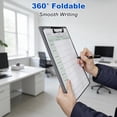 thumbnail image 3 of AGCAN Clipboard Folder, 2 Pack Letter Size Clip Board File Folder, 360 Degree Foldable Binder Clipboards with Pen Holder, Portfolio with Low Profile Clip for Document Office Work Classroom, 3 of 8