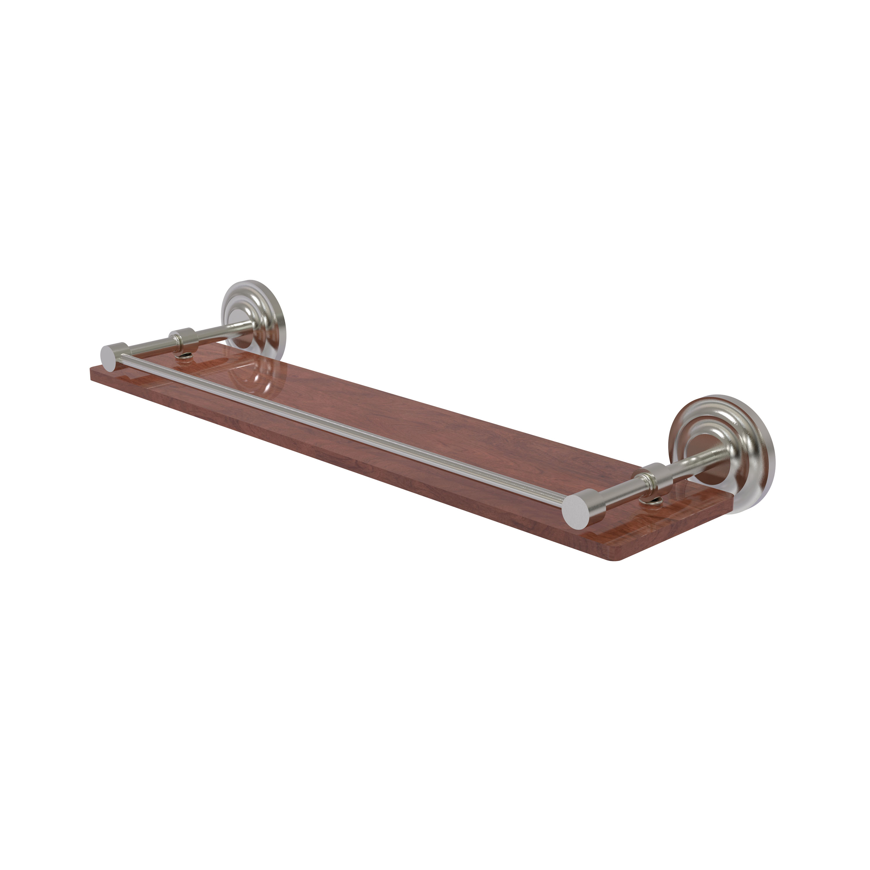 Allied Brass Soho Mensola Bagno In Ottone Massiccio E Legno IPE Ironwood, 16 Pollici, Finitura Naturale, Resistente A Umidità E Muffa