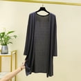 thumbnail image 2 of Lightweight Cardigan for Women Long Sleeve Open Front Cover Up Soft Loose Knit Sweater Casual Loungewear Mid Long Length Dark Gray XXL, 2 of 3