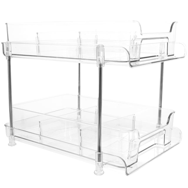 WHAMVOX Organizador Transparente Para Con Dos Niveles Para Almacenar Cosméticos Y Artículos De