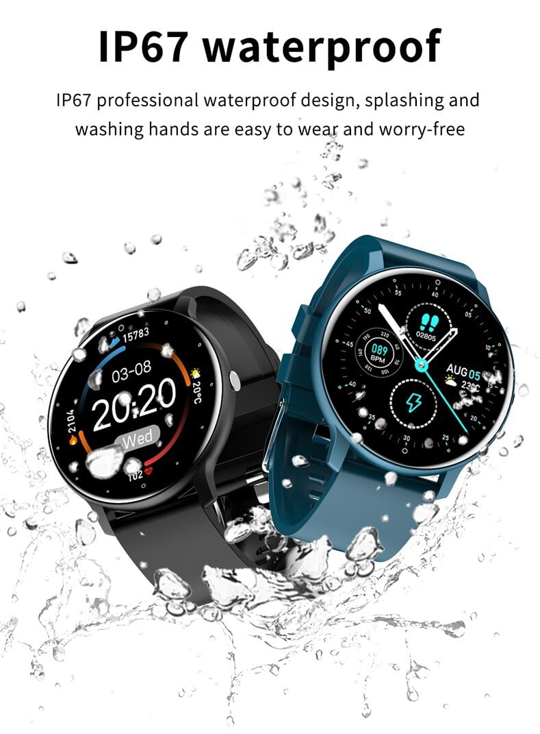 for Samsung Galaxy Note20 Ultra Smart Watch, Fitness Tracker Watches for Men Women, IP67 Waterproof HD Touch Screen Sports, Activity Tracker with Sleep/Heart Rate Monitor - Black