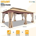 thumbnail image 6 of SANOPY 12x20 Outdoor Gazebo Heavy Duty Patio Gazebo Canopy with Nettings & Curtains Gazebo Tent with Metal Steel Gazebo Pavilions for Patio, Party, Backyard, Deck, Garden, Tailgate, 6 of 10