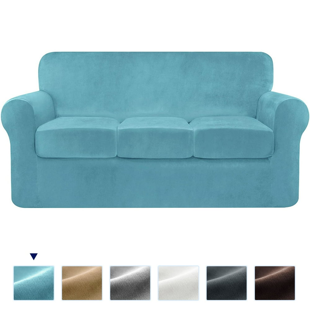 Subrtex 4Piece Velvet High Stretch Sofa Cover Slipcover, Separate