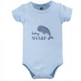 thumbnail image 3 of Hudson Baby Infant Boy Cotton Bodysuit, Shorts and Shoe 3pc Set, Narwhal, 9-12 Months, 3 of 4