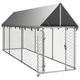 thumbnail image 3 of vidaXL Dog Kennel Silver Galvanized steel, Polyethylene, 3 of 40