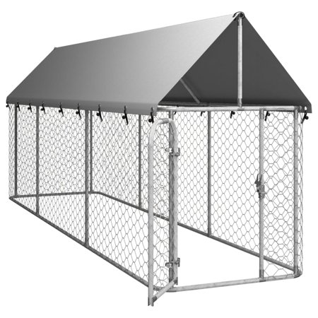 vidaXL 屋外用犬小屋 屋根付き 400x200x150cm動物 ペット用品 ペット用品 犬用品 犬小屋・ドッグラン 代引不可