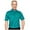 Algiers Blue/Brilliant Green, variant on Monterey Club Men's Small Block Print Short Sleeve Golf Polo Shirt #3534