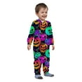 thumbnail image 4 of SDNall Matching Family Hallowen Pajamas Toddler Boys Girls Hallowen Fashion Pumpkin Print Plush Long Sleeved Romper Family Parent-Child Wear, 4 of 8