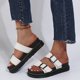 thumbnail image 2 of 2024 nuevas zapatillas de mujer, zapatos de cuero de verano, plataforma, punta abierta, hebilla, zapatillas de plataforma para mujer, negras, blancas, zapatillas para mujer, 2 of 5