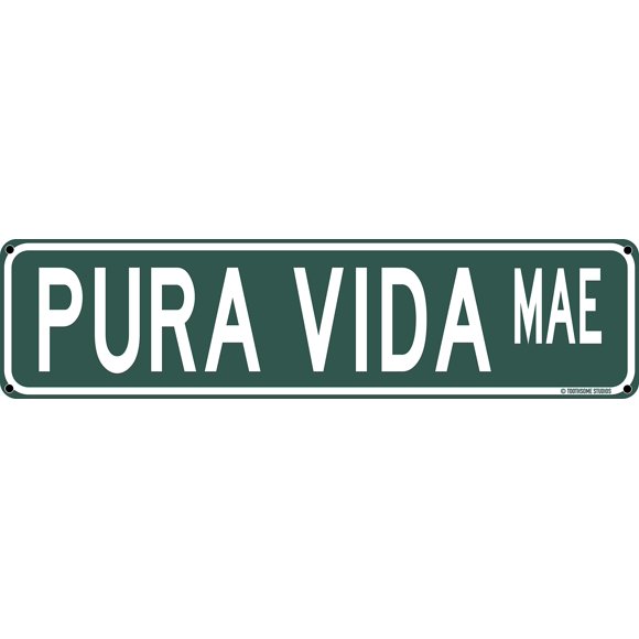 Letrero decorativo Toothsome Studios Pura Vida 41x10 cm