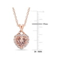 thumbnail image 2 of 1.40 Carat (Ctw) Morganite and Created White Sapphire Heart Pendant Necklace in Rose Sterling Silver with Chain, 2 of 5