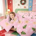 thumbnail image 4 of Manfei Merry Xmas 7-Piece King Bedding,Cute Ball King Bed in a Bag,Pink Reversible, 4 of 7