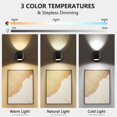 thumbnail image 3 of Luz LED Montada en la Pared con Control Remoto, Aplique de Pared Recargable de 3600 Mah con Batería, Temperaturas de 3 Colores y Luz de Pared Inalámbrica Regulable, Ajustable en 360° para Recámara, Sala de Estar y Luces Fotográficas para Pared, 3 of 7