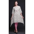 thumbnail image 4 of Bimba Kurta Asymétrique Floral Feuilles Roses & Tulipes Tunique Indienne pour Femmes Vêtements Indiens Imprimés XSmall, 4 of 6