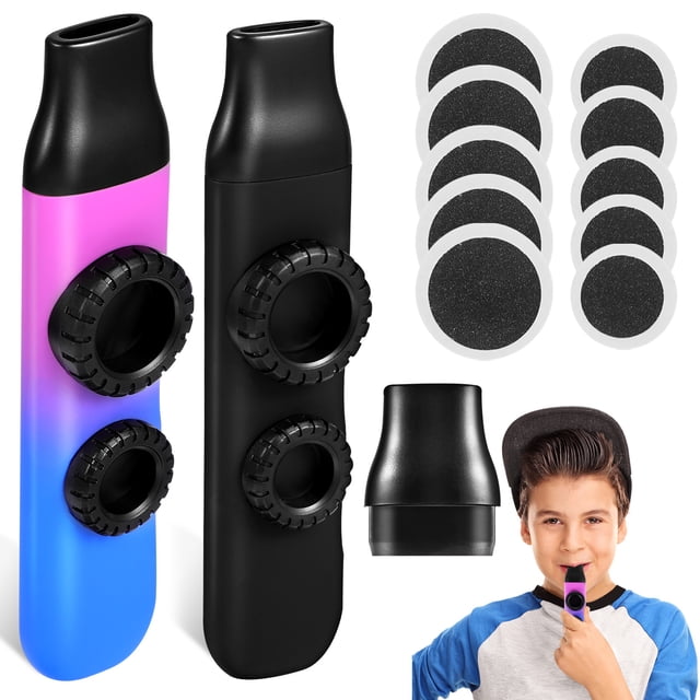 2 Ensembles d'Instruments de Musique Kazoo Instrument de Musique Portable avec Embouchure de Remplacement et Membranes Rondes