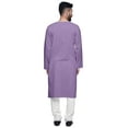 thumbnail image 3 of Atasi Solid Cotton Mens Kurta Casual Party Dress Summer Hippie Long Shirt Men, 3 of 5