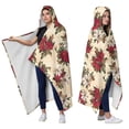 thumbnail image 2 of Wearable Blanket,Multicolor Christmas Floral Pattern Hooded Wearable Sherpa Blanket for Adults & Teens,Winter Poncho Shawl Wrap Cape Thick Warm,50"x60", 2 of 5