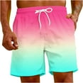 thumbnail image 5 of IYTR Mens Shorts Beach Shorts with Pockets Lightweight Summer Gradient Color Casual Shorts Elastic Waist Drawstring Shorts Multicolor_C XXXXXL, 5 of 7