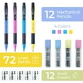 thumbnail image 2 of Mechanical Pencils Set 1.8mm, 2B Pencil Lead, 12 Pencils, School Supplies, Teacher Supplies, Drawing Pencils, Sketching Pencils, 12 Tube Lead Refill Set, 12 Erasers for Drafting Drawing Sketching, 2 of 6