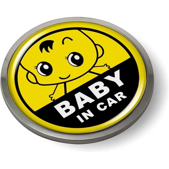 BestLicensePlateFrames Baby in Car 3D Domed Emblem Badge Sticker – Flexible