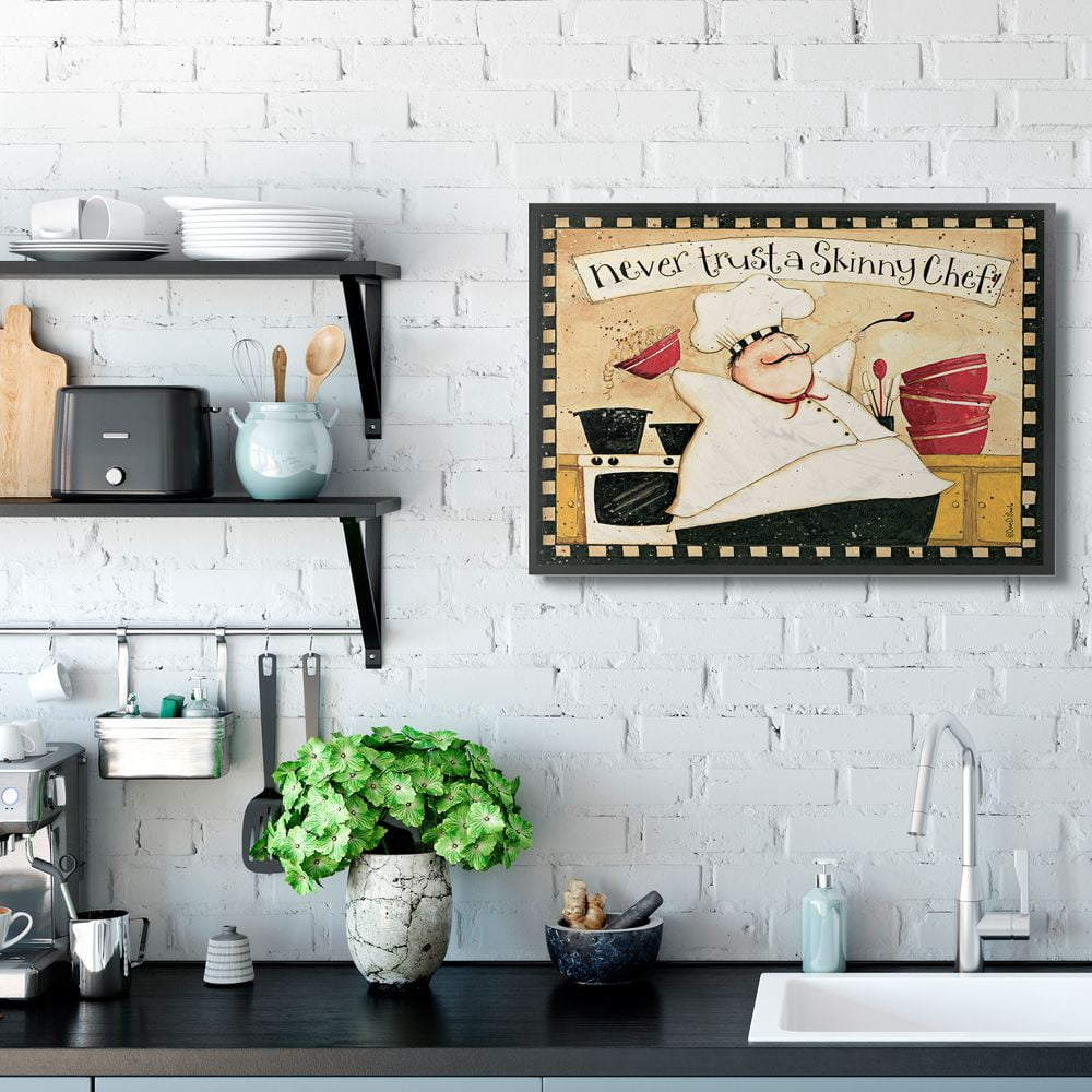 Stupell Industries Never Trust a Skinny Chef with Happy Cook Phrase Designed by Dan DiPaolo