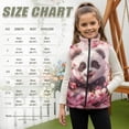 thumbnail image 6 of chaqlin Panda Vest for Girls 3-4 Casual Full Zipper Vest Coat Cherry Blossom Sleeveless Stand Collar Outerwear with Pockets Fall Winter Outfits, 6 of 6