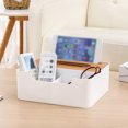 thumbnail image 3 of DRAFIDEEP Tissue Holder Box White PP Material With Bamboo Lid 1Set 8.5X7.1X3.1In, 3 of 8