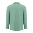 thumbnail image 5 of VNKIDY Women Shirts Summer Solid Color Loose Fit Linen Blouse Long Sleeve Button Down Lapel Soft Shirt For Casual Daily Wear Classic Tops, 5 of 6