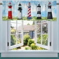 thumbnail image 5 of Lighthouse Kitchen Curtains Valances, Coastal Nautical Window Valances Rod Pocket, Ocean Theme Window Topper Curtain for Living Room Bedroom Bathroom 54x18 inch, 1 Panel, 5 of 6