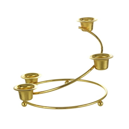 - Mega Candles - Staircase Advent Wreath Taper Metal Candle Holder - Gold
