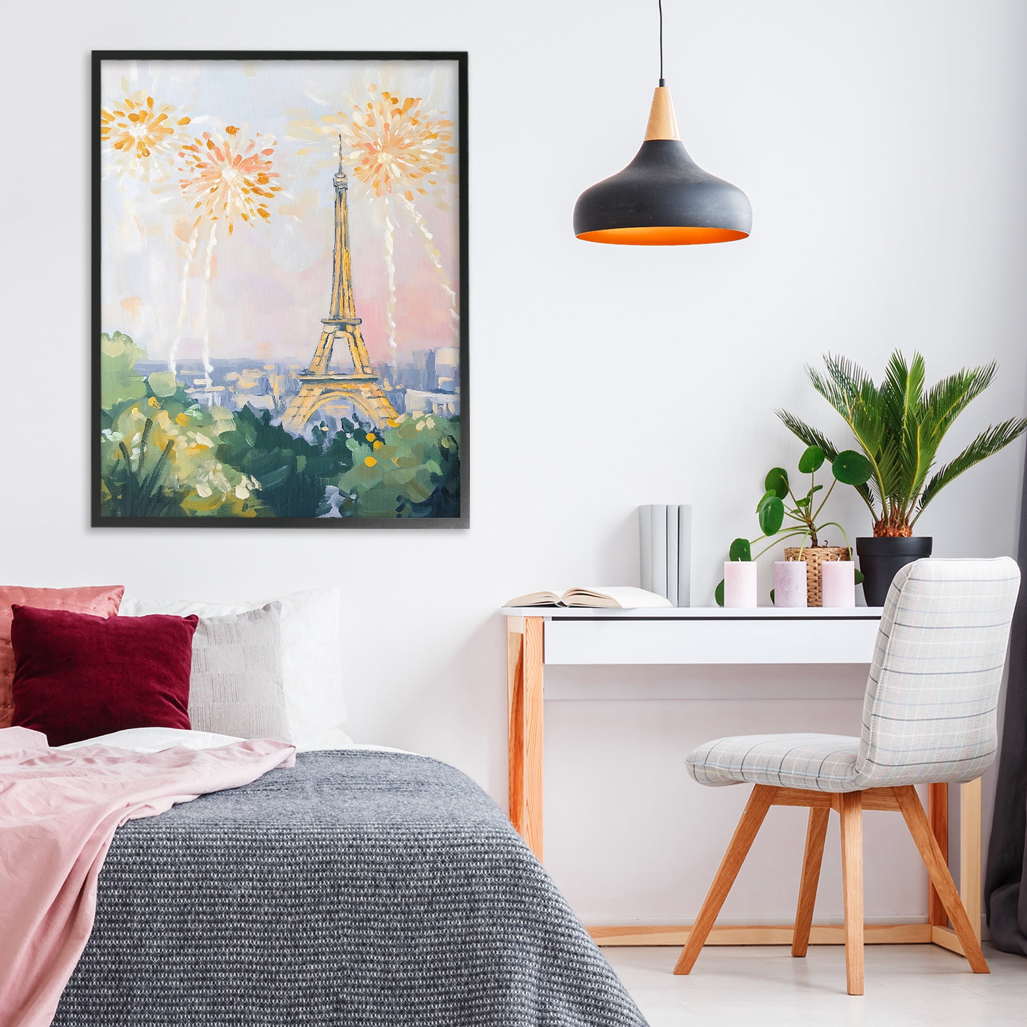 Stupell Industries Fireworks in Paris Black Framed Giclee Art, design by The Prints Vibe