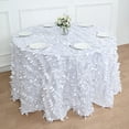 thumbnail image 3 of BalsaCircle 120" White Leaf Petals Taffeta Round Tablecloth Reception Catering Decorations, 3 of 8