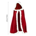thumbnail image 1 of Disfraz de Navidad con capa roja con capucha, capa con capucha roja de 1,5 m, capa de Papá Noel, manto rojo, características mejoradas, 1 of 8