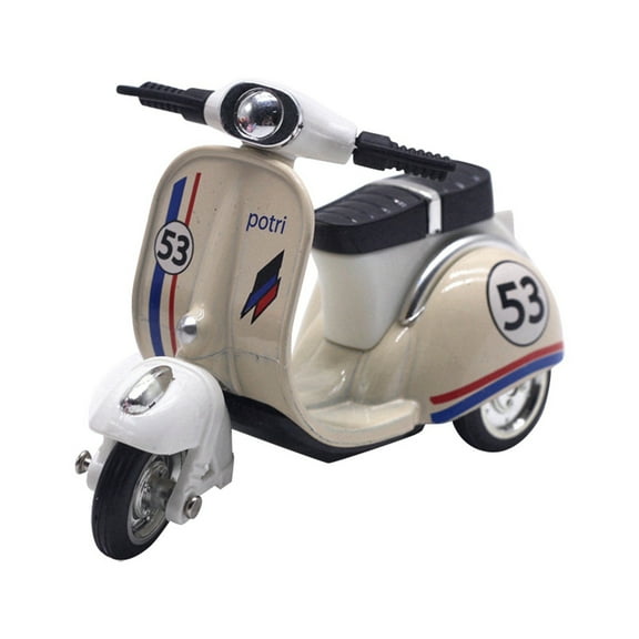 Educational Pull Back Motorcycle Toy for Kids - Alloy Retro Scooter Model Friction Powered Brain Teaser Collectible for Indoor and Outdoor