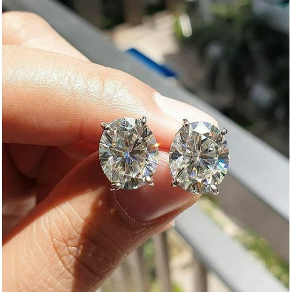 1Ct Lab Created Diamond Oval Cut Women's Stud Earring 14k White Gold Plated