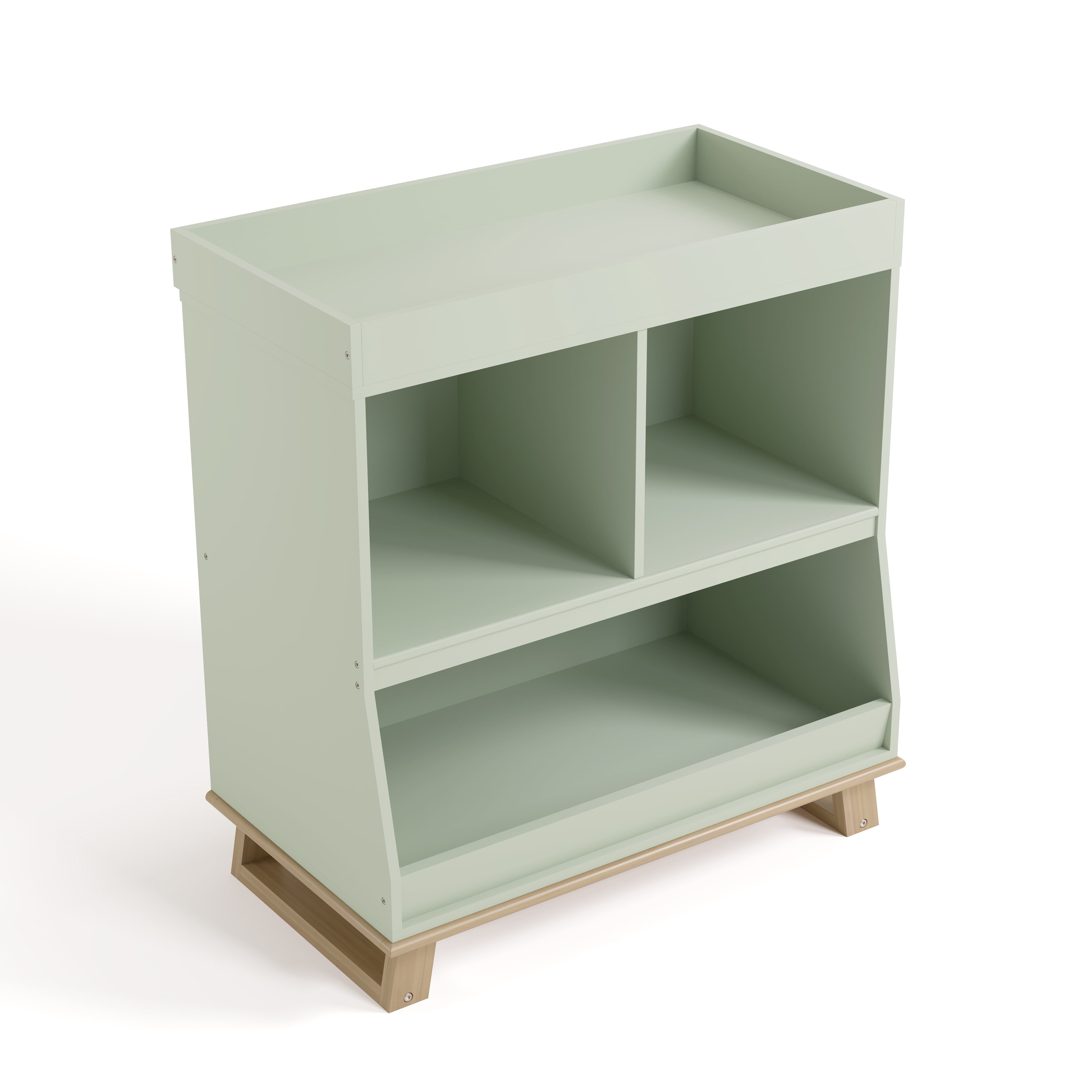Storkcraft Modern Convertible Infant Changing Table, Sage with Driftwood