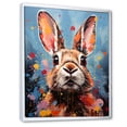 thumbnail image 2 of Designart "Hues In Pop Art Portrayal Of A Rabbit" Animals Rabbit Floater Framed Wall Art Living Room, 2 of 5