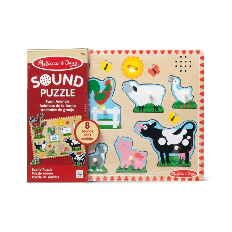 Melissa & Doug Farm Animals Sound Puzzle - Wooden Peg Puzzle with Melissa & Doug Farm Animals Sound Puzzle - Wooden Peg Puzzle with