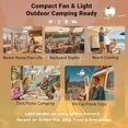 thumbnail image 2 of Camping Fan with Light & Remote, Portable Ceiling Fan for Tents, Canopy, Beach, RV, Car, Camper & Outdoor, Wireless Rechargeable Hanging Pop Up Tent Fans - 3 Speed Breeze & Timer, 2 of 10