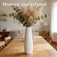thumbnail image 2 of Modern 12-Inch Tall White Ceramic Vase for Pampas Grass, Floral Arrangements, and Elegant Home Decor, 2 of 9