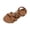 Brown, variant on Willtoo Women's Strappy Beaded Flower Sandals Boho Open Toe Ankle Strap Flat Sandals Summer Vacation Beachwear Shoes Trendy 2026