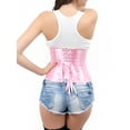 thumbnail image 2 of Fashion Satin Underbust Bustier Corset Black White Party Clubwear Night Lingerie Plus Size Waist Training Corsets Tops+G-String, 2 of 8