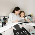 thumbnail image 4 of jejeloiu Abstract Cartoon Kitten 7-Piece Twin Bedding Sets,Colorful Cute Cat Bedding Comforter Set,Blue Black Gray Sheet Sets For Girls,Super Cozy Room Decor Reversible, 4 of 8