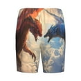 thumbnail image 7 of Daiia Cloud Red And Blue Dragon Mens Woven Stretch Pajama Short,Short Pajama Pants-XX-Large, 7 of 7