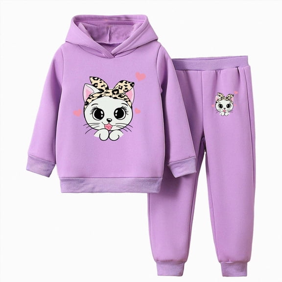CAUYDY 1T 2T 3T 4T 5T 6T 7T Toddler Girl Photoshoot Outfits Children Long Sleeve Tops and Pants 2 Piece Pretty Clothes Sets Gift for Child Fall Winter Autumn Sizes 4-5 Years,Purple