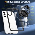 thumbnail image 2 of Allytech Crystal Clear Case for Samsung Galaxy S23 with 360° Rotatable Ring Holder Kickstand, [Compatible with MagSafe] Soft Bumper + Hard PC Hybrid Protective [Non-Yellowing] Case, Black, 2 of 7