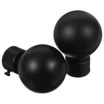 SEWOART 2Pcs Black Curtain Rod Caps Iron Adjustable Screw Fit for 28Mm Diameter Rod Home Office