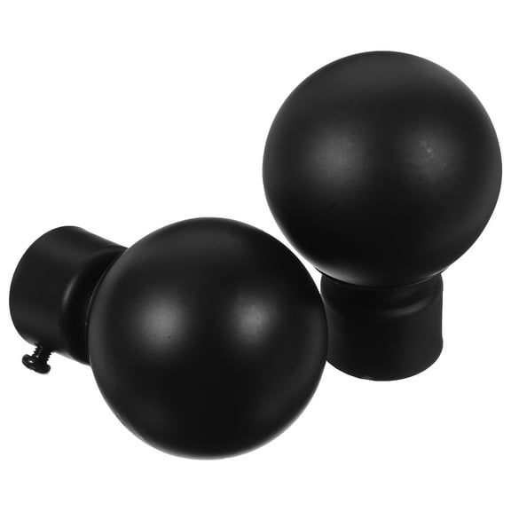 SEWOART 2Pcs Black Curtain Rod Caps Iron Adjustable Screw Fit for 28Mm Diameter Rod Home Office
