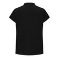 thumbnail image 4 of Olyvenn Fashion Women's Short Cape Sleeve Mock Neck Dressy Blouse Shirts Business Elegant Trendy Plain Solid Soft Cmofy Work Tops Black 10, 4 of 5